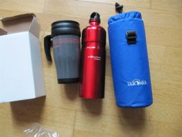 Trinkflasche 3tlg ThermoHülle Wärmebecher Trinkset für Sport