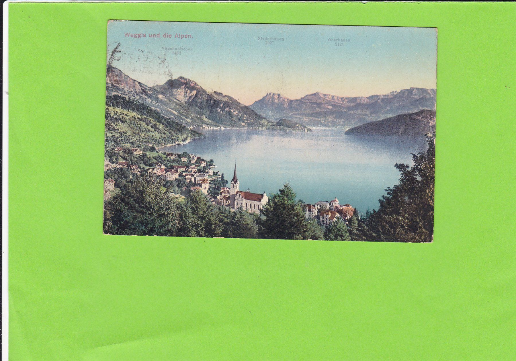 Cartoline postali: Weggis und die Alpen--1910 – Usato da St. Peterzell venduto da neckertal