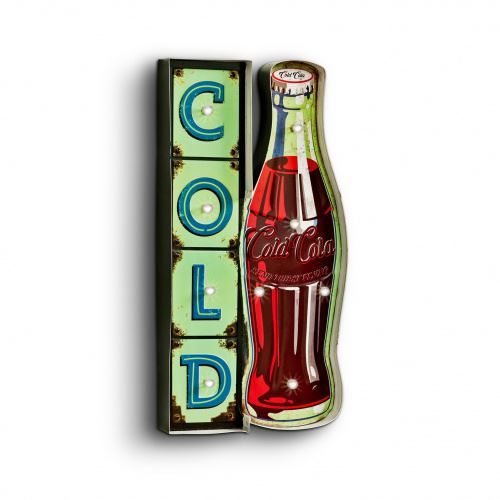Insegne: COLD COKE  LED BELEUCHTET – Nuovo e nell'imballaggio originale da Schalunen venduto da schwabspielautomaten 3