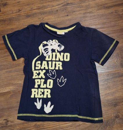 Kinder T-Shirt Dunkelblau Grösse 110/116 Dino Motiv
