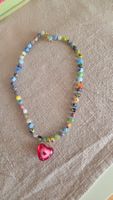Bunt Glasperlenkette mit Herzanhänger – Sommer-Schmuck!