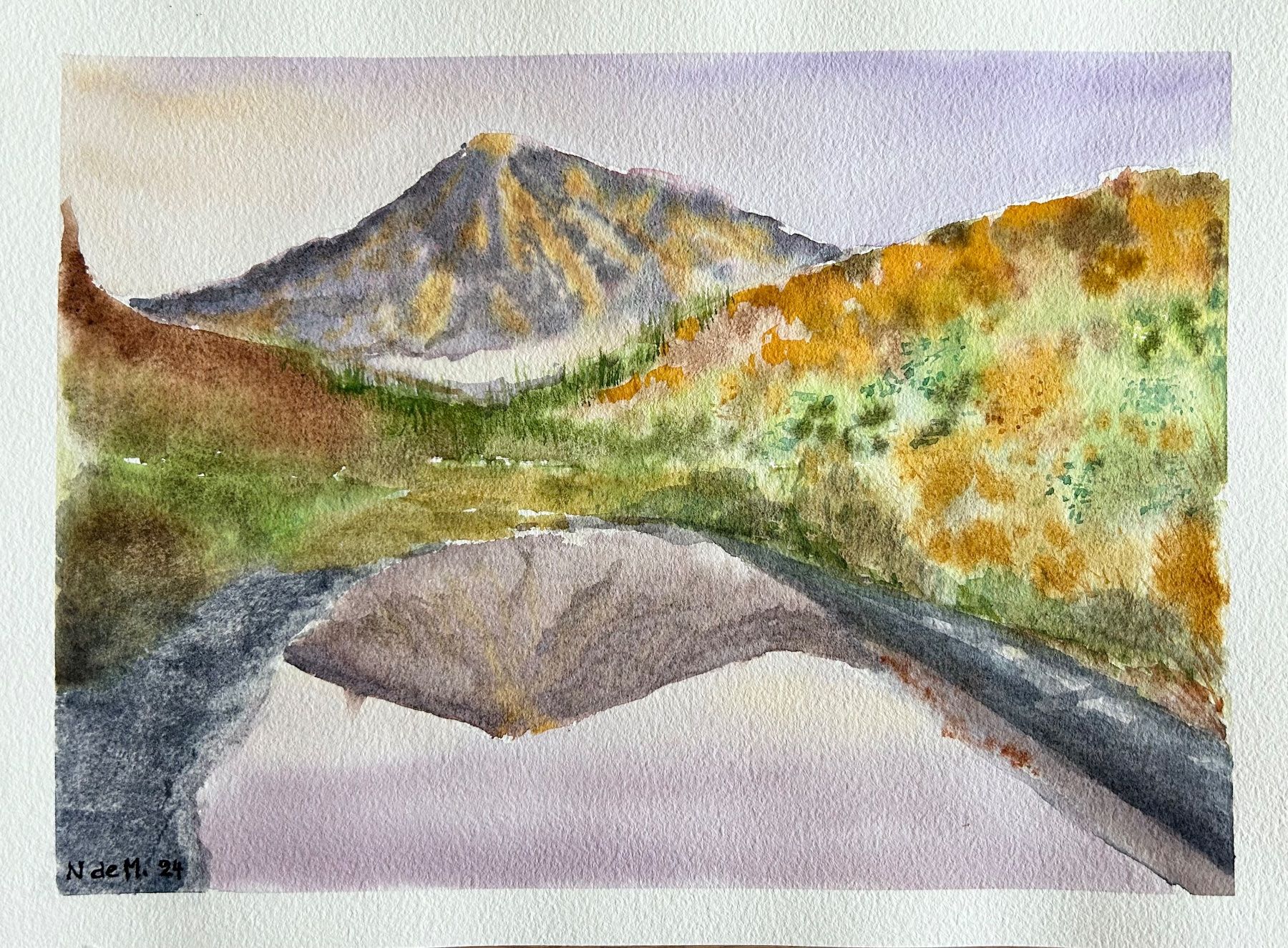 Gemälde: Aquarelle originale «Reflet » – Neu (gemäss Beschreibung) aus La Tour-de-Peilz von Cole1814