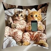 🐾📱 Kätzchen-Kissenbezug 45x45 cm – Realistisch & Süß 🛋️