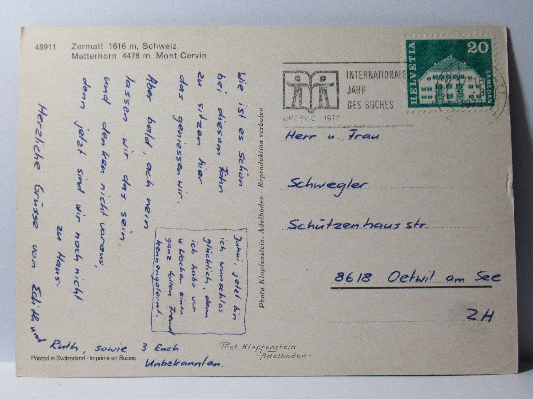 Cartoline postali: Zermatt , Matterhorn – Usato da Grenchen venduto da frechri 1