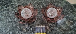 2er Set LED Solar Wassserlilien Leuchten Garten Deko ...