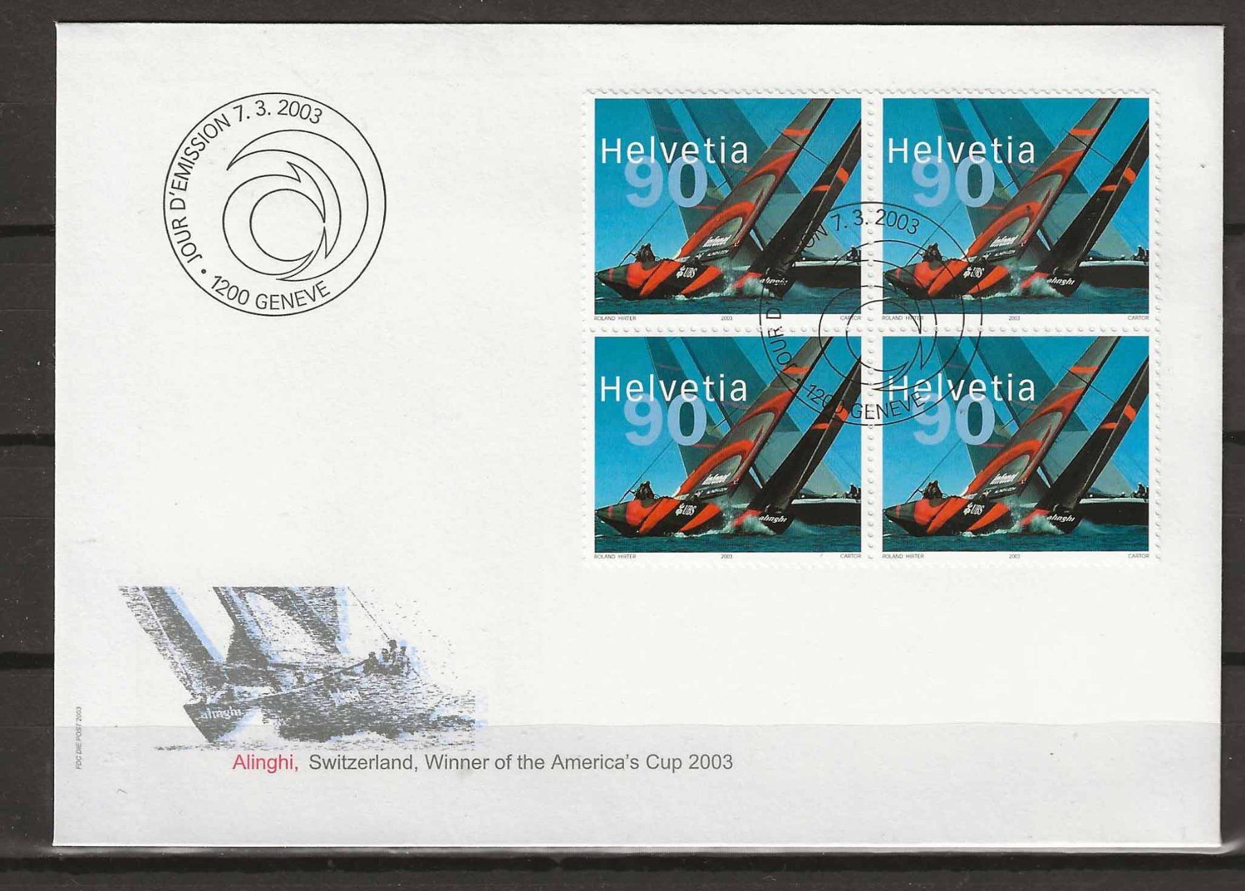 Tutti i francobolli: F1084 - FDC  Alinghi B4 – Usato da Trélex venduto da Phil_Albert