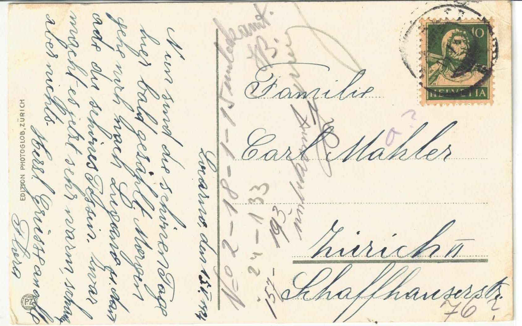 Cartoline postali: Locarno - Via della Palme - Litho – Usato da Ettingen venduto da Kartenplanet 1