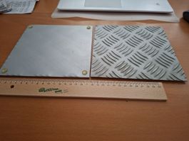 2x Alu Untersatz Platten rechteckig massiv Alu. 