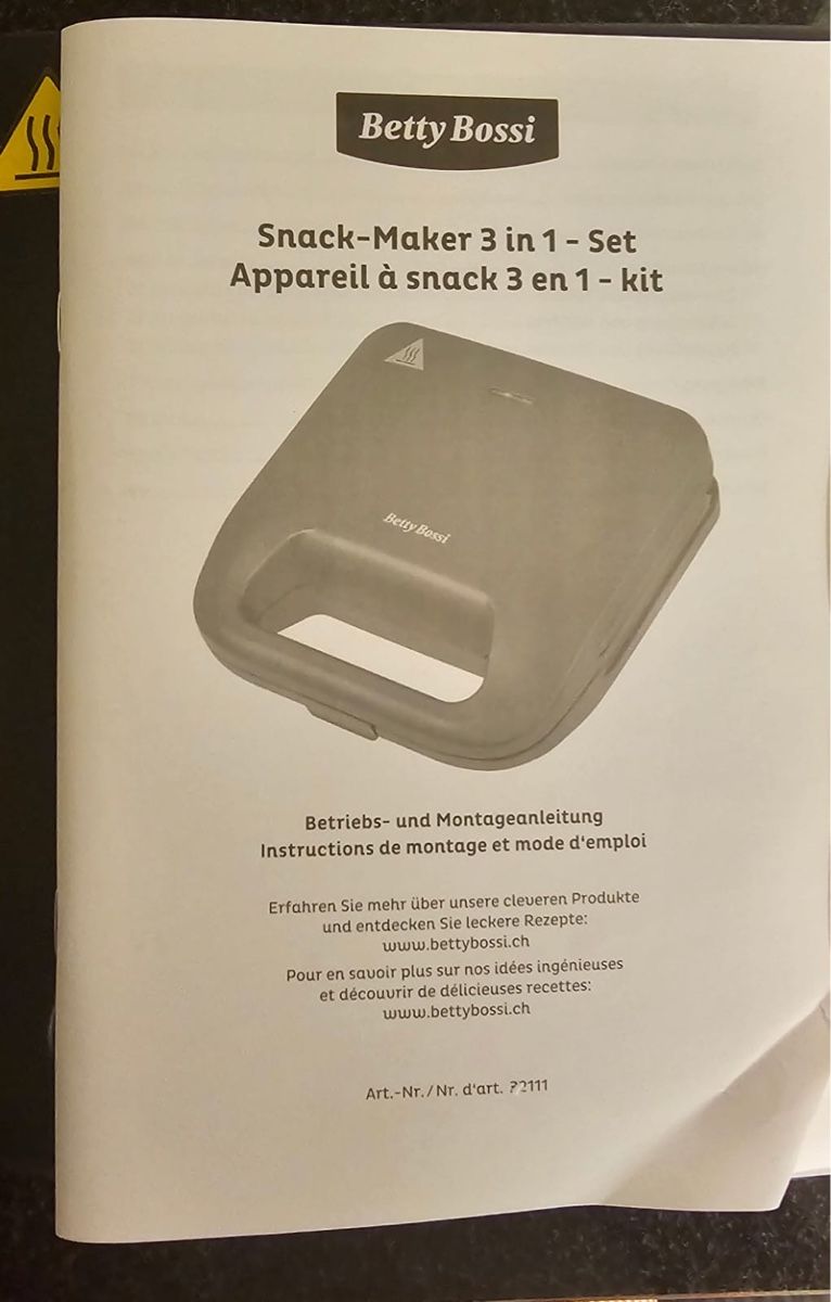 Betty Bossi Elettrodomestici da cucina: Snack-Maker 3 in 1 – Nuovo (secondo la descrizione) da Muttenz venduto da Stocki14 4