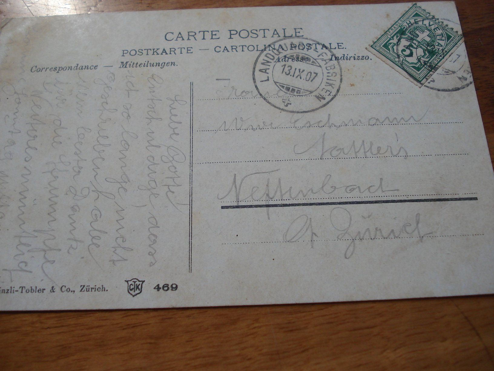 Ansichtskarten: Chur, Postgebäude, 1907. o Landquart-Fabriken, farbig – Gebraucht aus Niederwil AG von morostahu 2