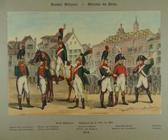 BASLER MILIZEN, LITHOGRAPHIE UM 1890