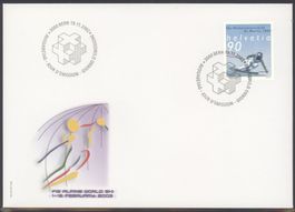 2002, FDC, Sondermarke Skiweltmeisterschaft St. Moritz