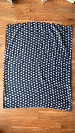 Foulard tube à pois bleu et blanc 
