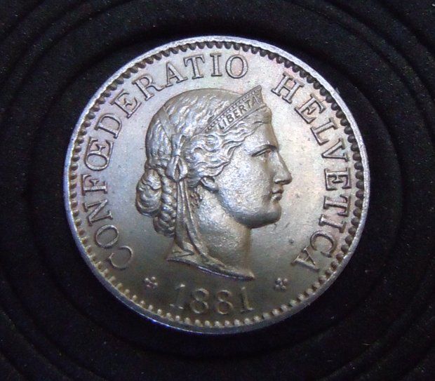 Tutti le monete: **5 RAPPEN 1881B**STGL** PATINE SPIEGELT FARBEN**UNC** – Nuovo e nell'imballaggio originale da LYON FRANCE venduto da Zumbawe 3