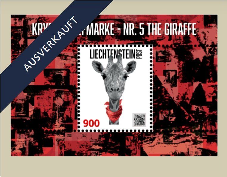 Tutti i francobolli: Crypto Stamp - Nr. 5 The Giraffe Orange – Nuovo e nell'imballaggio originale da Baar venduto da CryptoShop