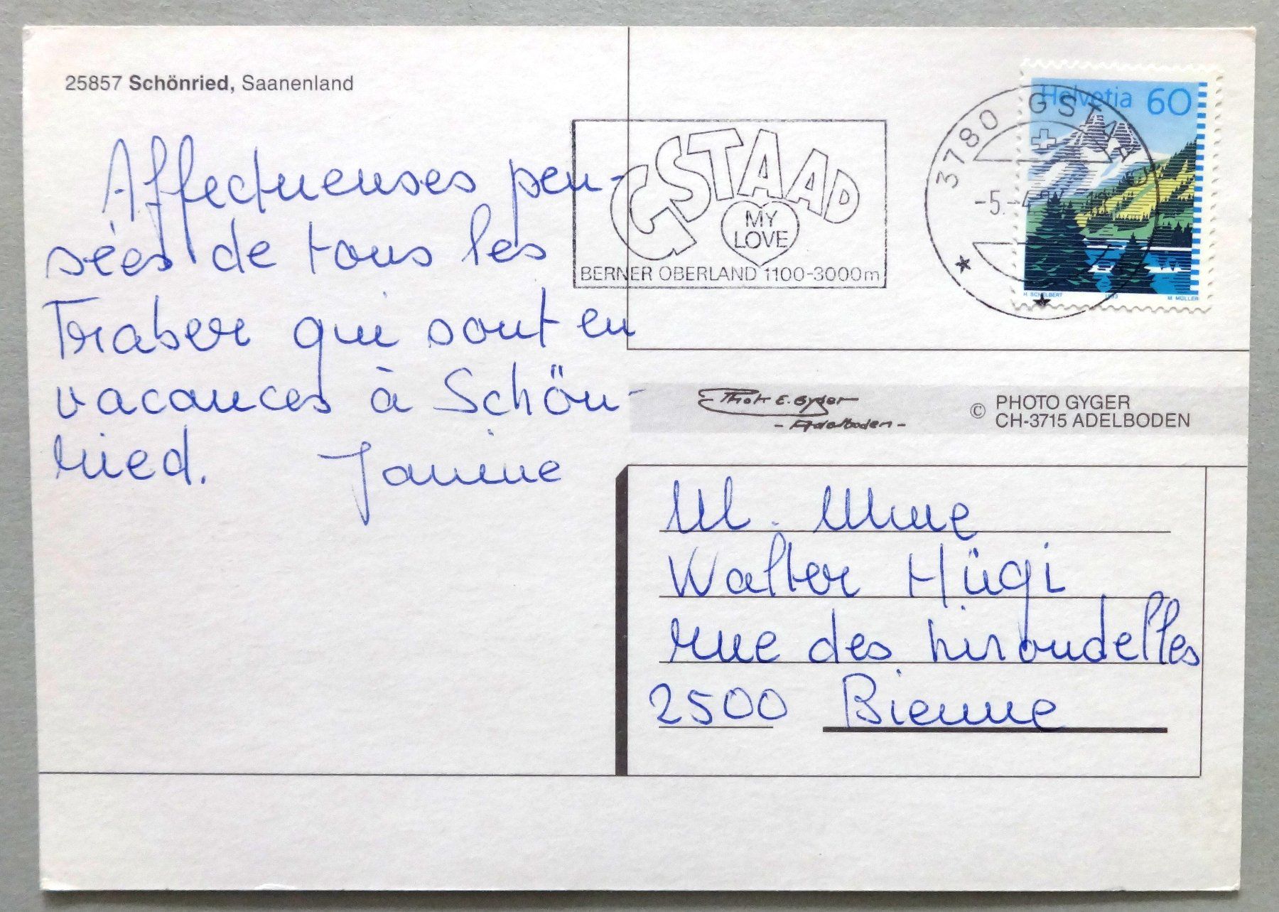 Cartes postales: Schönried, Saanenland – D'occasion à Fétigny par Billy2miny 1