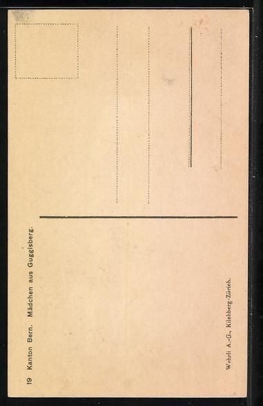 Cartoline postali: AK Guggisberg /Bern, Mädchen in Tracht – Usato da Berlin venduto da bartko-reher 1
