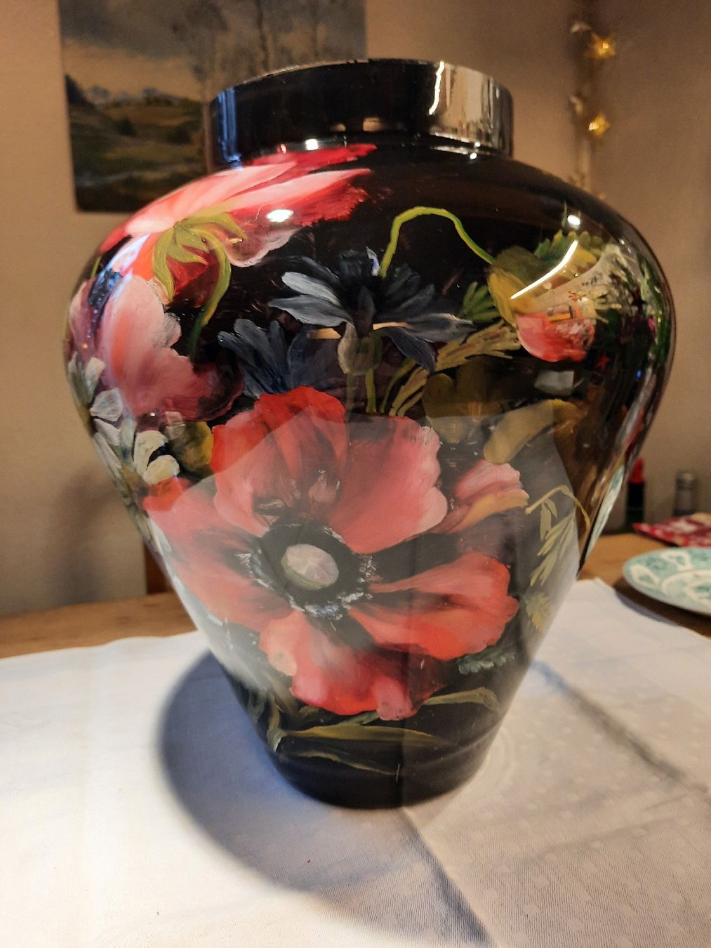 Vasi & Recipienti: Fantastische grosse Vase mit Hinterglasmalerei – Usato da Busswil BE venduto da balu37 5