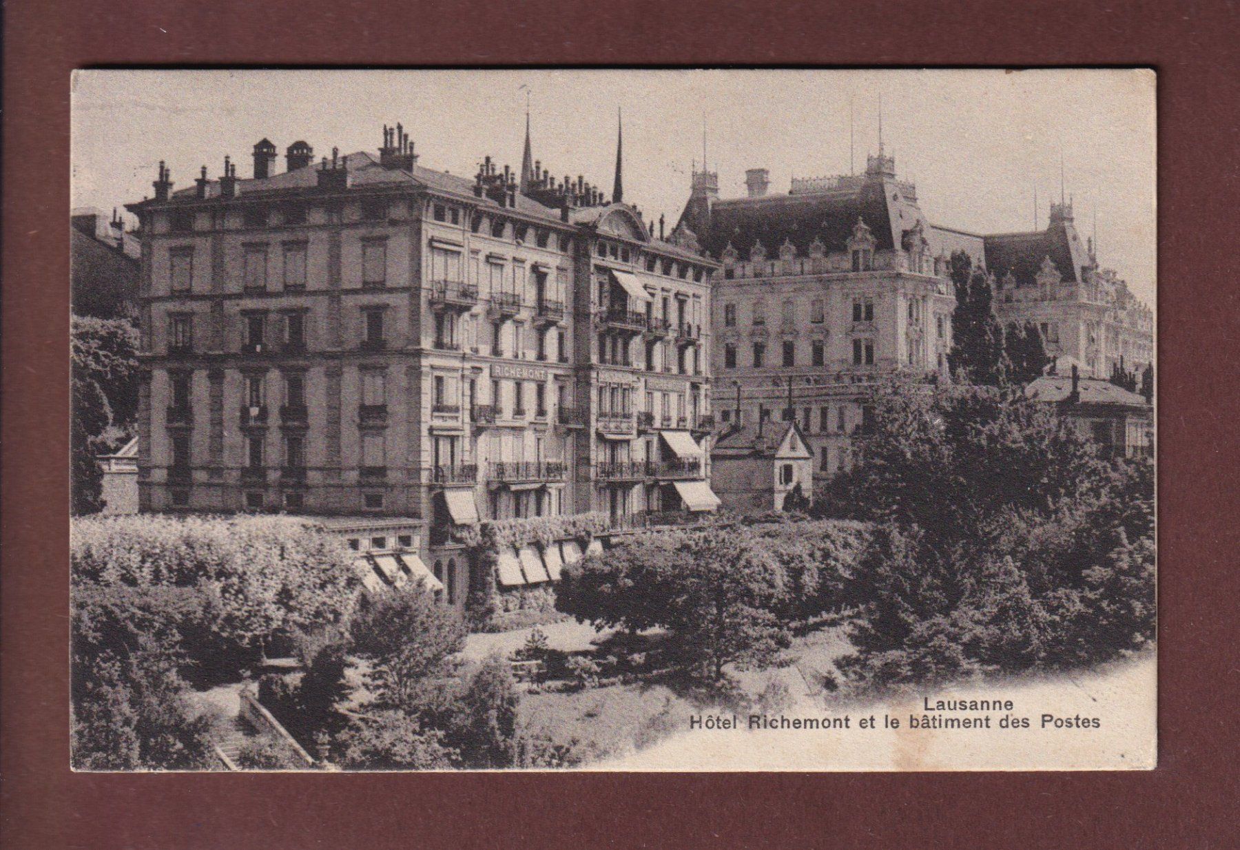 Cartoline postali: LAUSANNE - Hôtel Richemont - 1920 – Usato da Pully venduto da nicecards