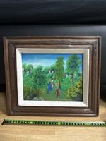 Gemälde, karibische Kunst, Landschaft, Bäume, grün