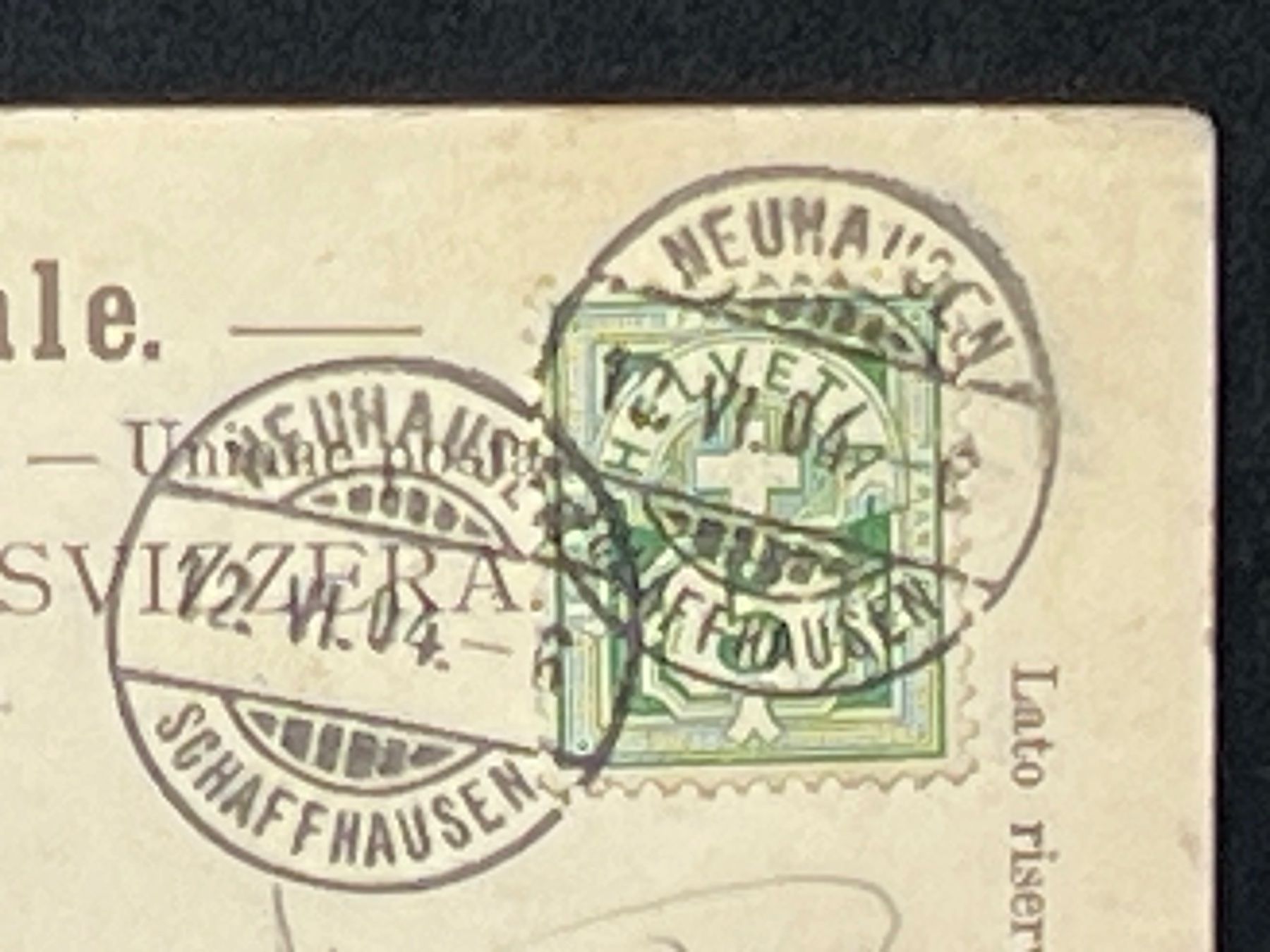 Cartoline postali: Ansichtskarte: Ein Ausflug nach dem Rheinfall – Usato da Widnau venduto da Brusi9 2