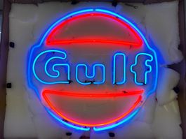 Neon-Schild Gulf Logo Grösse ca. 48 x 40 cm neu