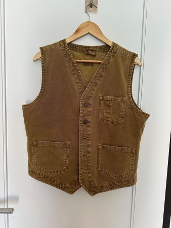 Vintage Biker Weste, braun "Warson Motors"