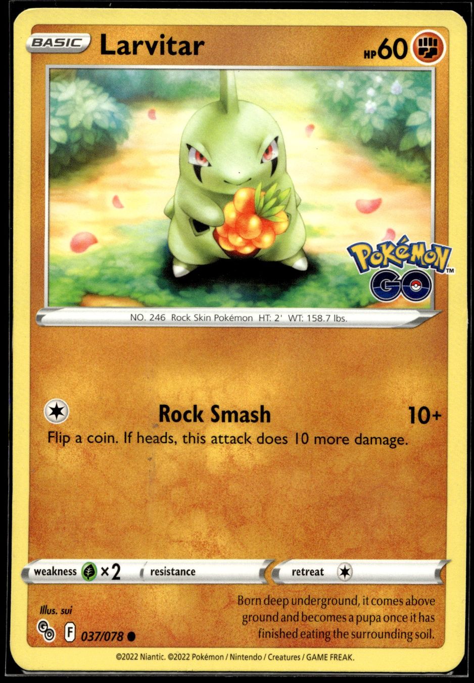 Pokémon Sammelbilder & Trading cards: Larvitar (PGO EN 037/078) – Gebraucht aus Affoltern am Albis von Chiesa_5
