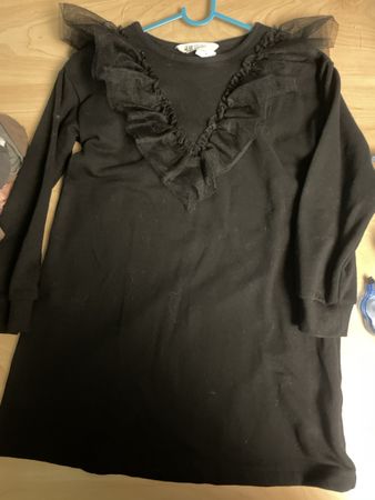 Schwarzes festliches H&M Sweat Kleid Gr.140