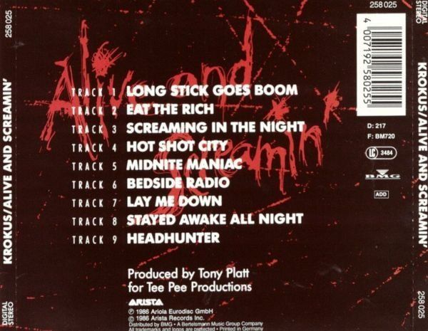 CDs: Krokus: Alive and screaming CD – Neuf (Voir description) à Steinhausen par Vilivinili 1