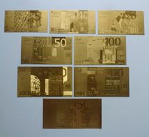 EU ++ Lot von 8 vergoldeten Euro Banknoten