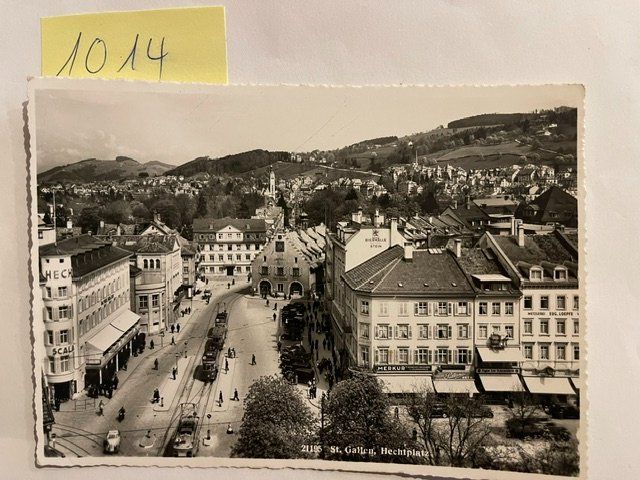 Ansichtskarten: alte Ansichtskarte St. Gallen Hechtplatz, 1955 – Gebraucht aus Niederwil AG von dahu75