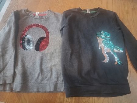 Coole Jungen-Sweatshirts mit Pailletten, Grösse 134/140