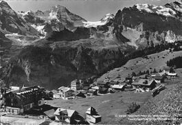 Alte Ansichtskarte Mürren BE, Eiger, Mönch, Jungfrau🏔️