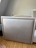 Headboard (Kopfteil) aus Rohleinen, kapitoniert 140cm