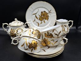 Vintage Oscar Schlegelmilch Teeservice handbemalt Goldiris
