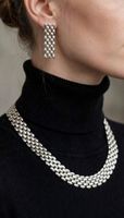 Set collana e orecchini colore argento nuovi