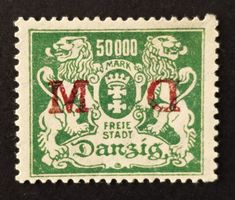 Danzig Dienstmarke 1923 Abart**