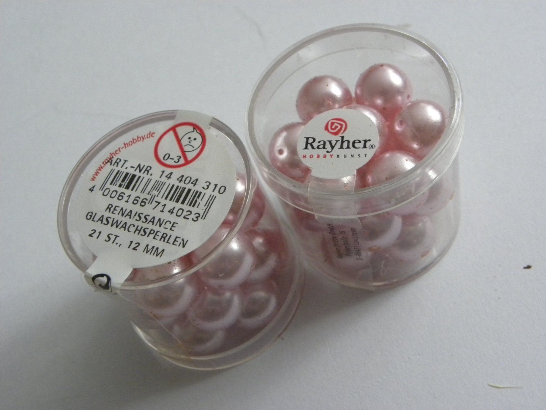 Perle (finte): Wachsperlen rosé 12mm, NEU 42 ST. – Nuovo e nell'imballaggio originale da Walterswil SO venduto da Jerry_maus