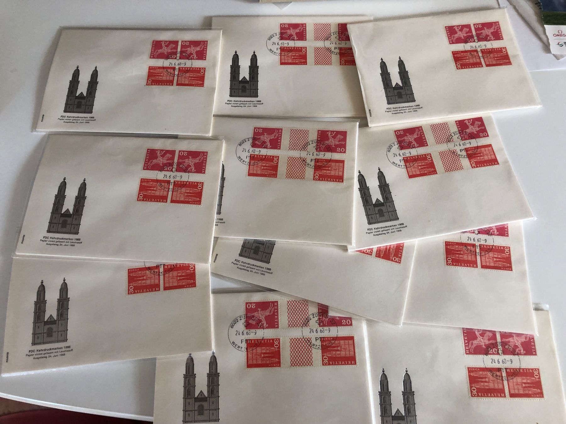 Tutti i francobolli: Box mit KEHRDRUCKEN LEUCHTSTOFF FDC – Usato da Lufingen venduto da Rac0 8