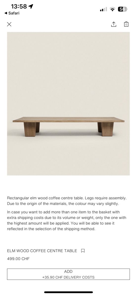 Tavoli: Coffee Table ZaraHome new still packed – Nuovo e nell'imballaggio originale da Neuchâtel venduto da Emmadeb 1