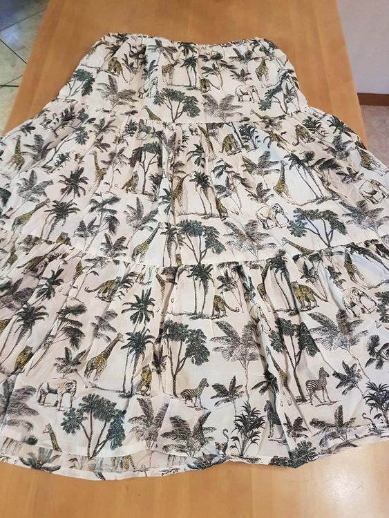 Jupon Vintage Dentelle Blanc Cassé - Taille 36/38 élastique - Longueur 53 Cm