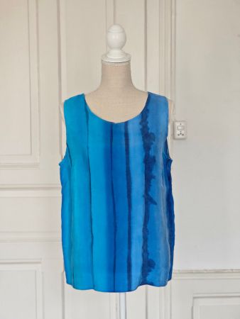 Sommerliches blaues Vintage Top, Gr. M