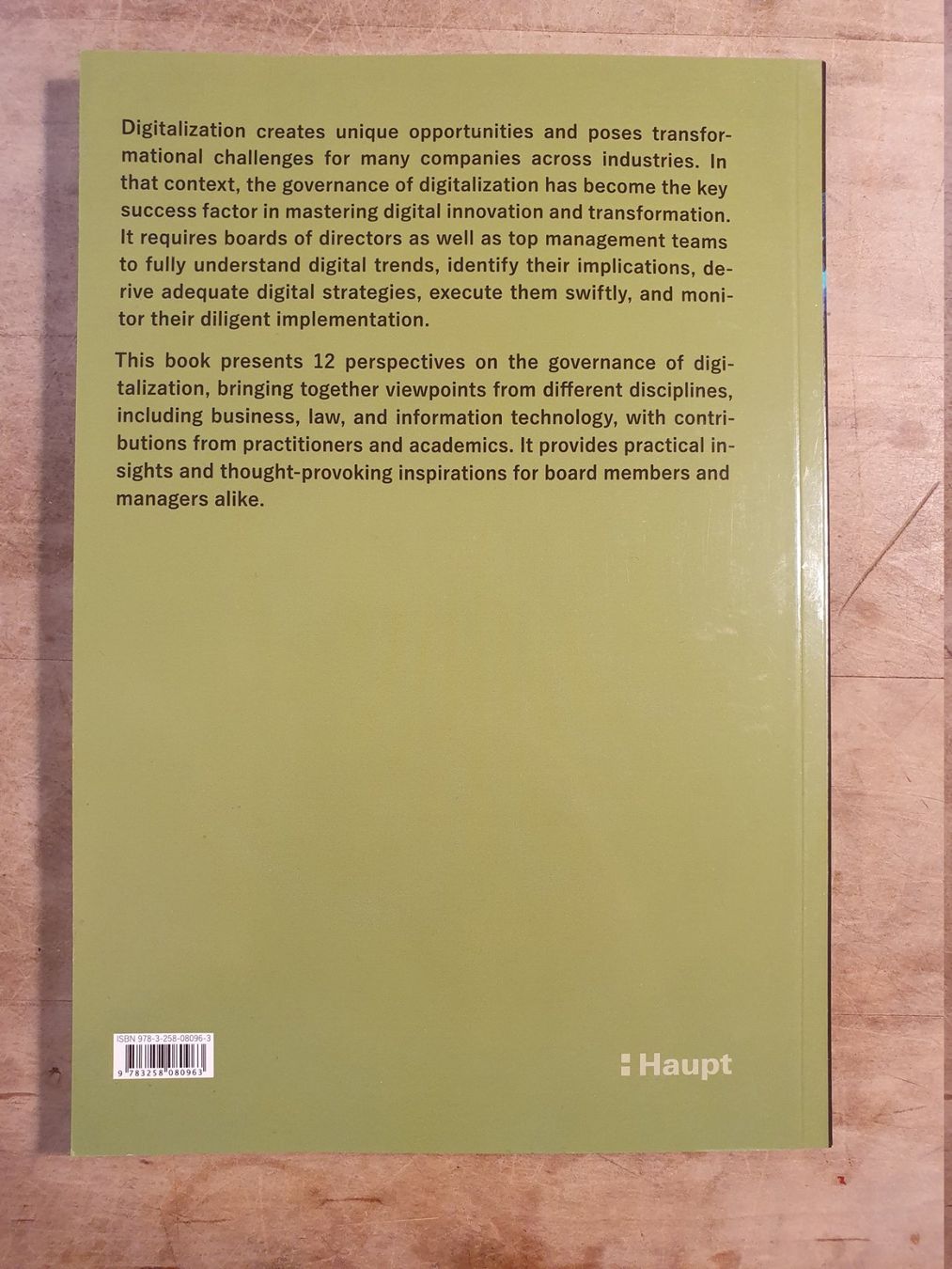 Libri: Governance of Digitalization Michael Hilb Haupt – Usato da Zürich venduto da loosebone 2