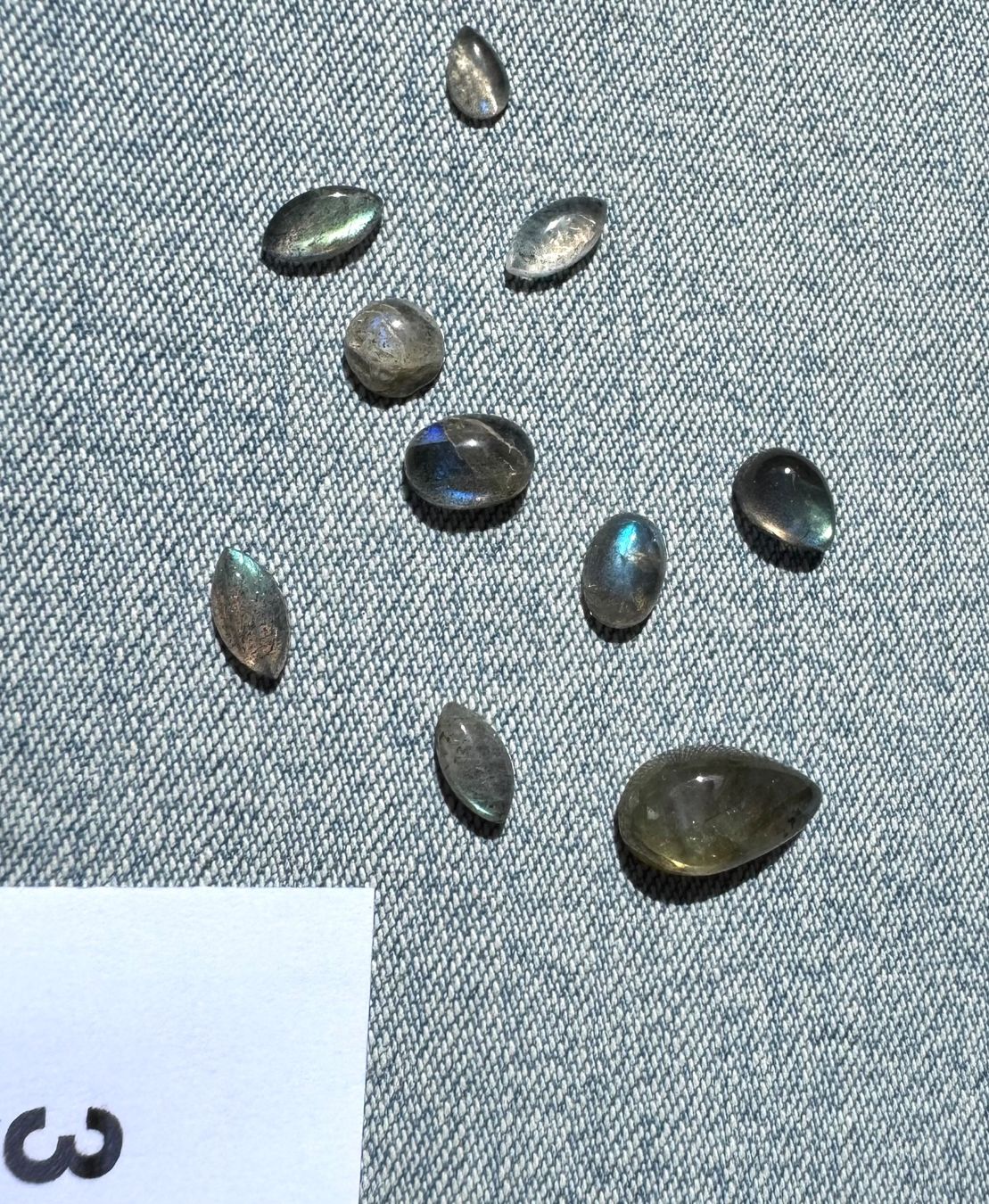 Pietre preziose: 10 Stk  Cabochons Labradorit echt gross    EXTRA viel  FEUER – Nuovo e nell'imballaggio originale da Leuggern venduto da gemshow 8