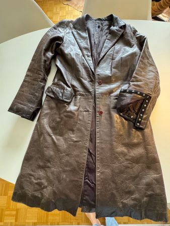 Exklusiver John Preston Damen-Ledermantel,Edler Vintage-Look