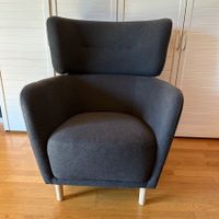 OSKARSHAMN Ohrensessel, Gunnared schwarzgrau