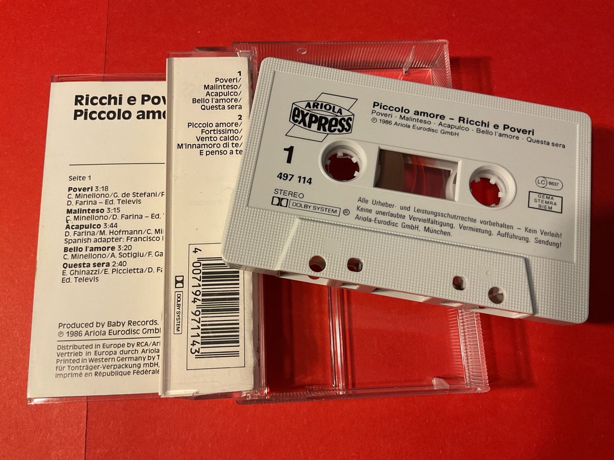 Musicassette: Kassette Ricchi e Poveri Piccolo amore Ariola Express – Usato da Steinach venduto da Quarkie 1