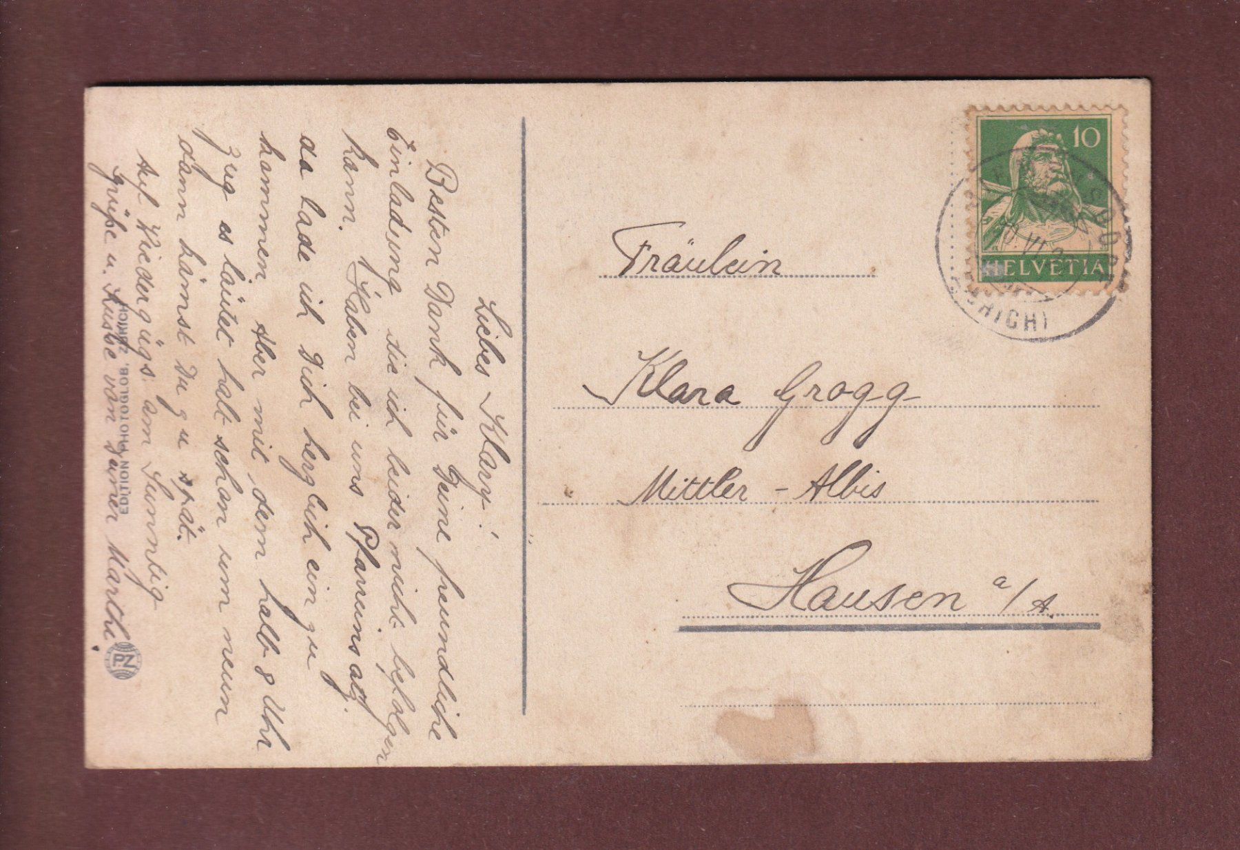 Cartoline postali: Thunersee - BEATENBUCHT - Schiff - 1922 – Usato da Pully venduto da nicecards-shop 1