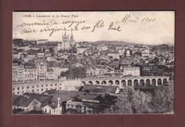 LAUSANNE - Flon et Grand Pont - 1910